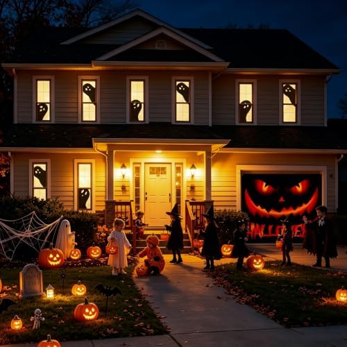 3 Pcs Halloween Ghost Silhouettes Window Cover Halloween Window Decorations
