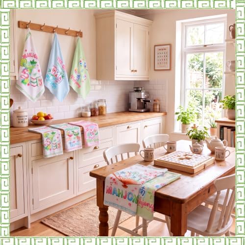 Redbaker 6 Pcs Mahjong Kitchen Towels Mahjong Gifts Bulk