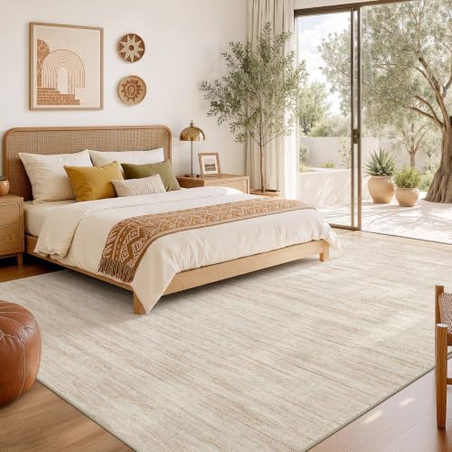 Nakagishi Boho 6x9 Area Rug Living Room Rugs Machine Washable Beige
