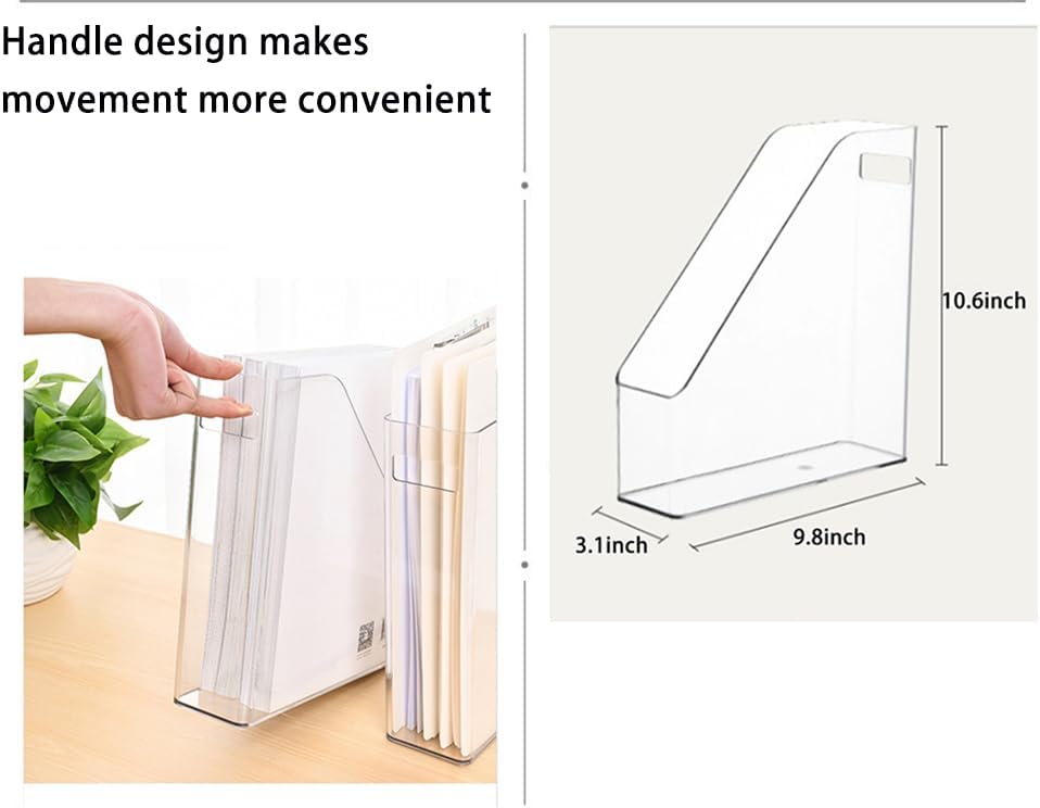 Acrylic Magazine Holder / Clear / Set of 3