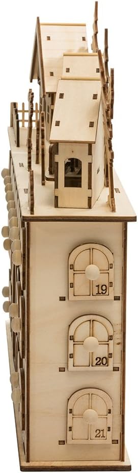 Kurt Adler LED Wooden Advent Calendar Decoration, 13-Inch