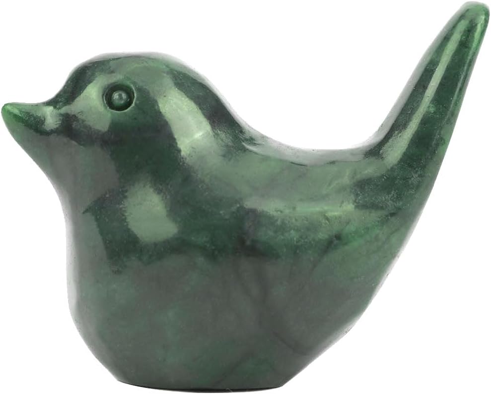 Natural Hand Carved Jade Figurine for Modern Home Decor / Jade Bird / Green