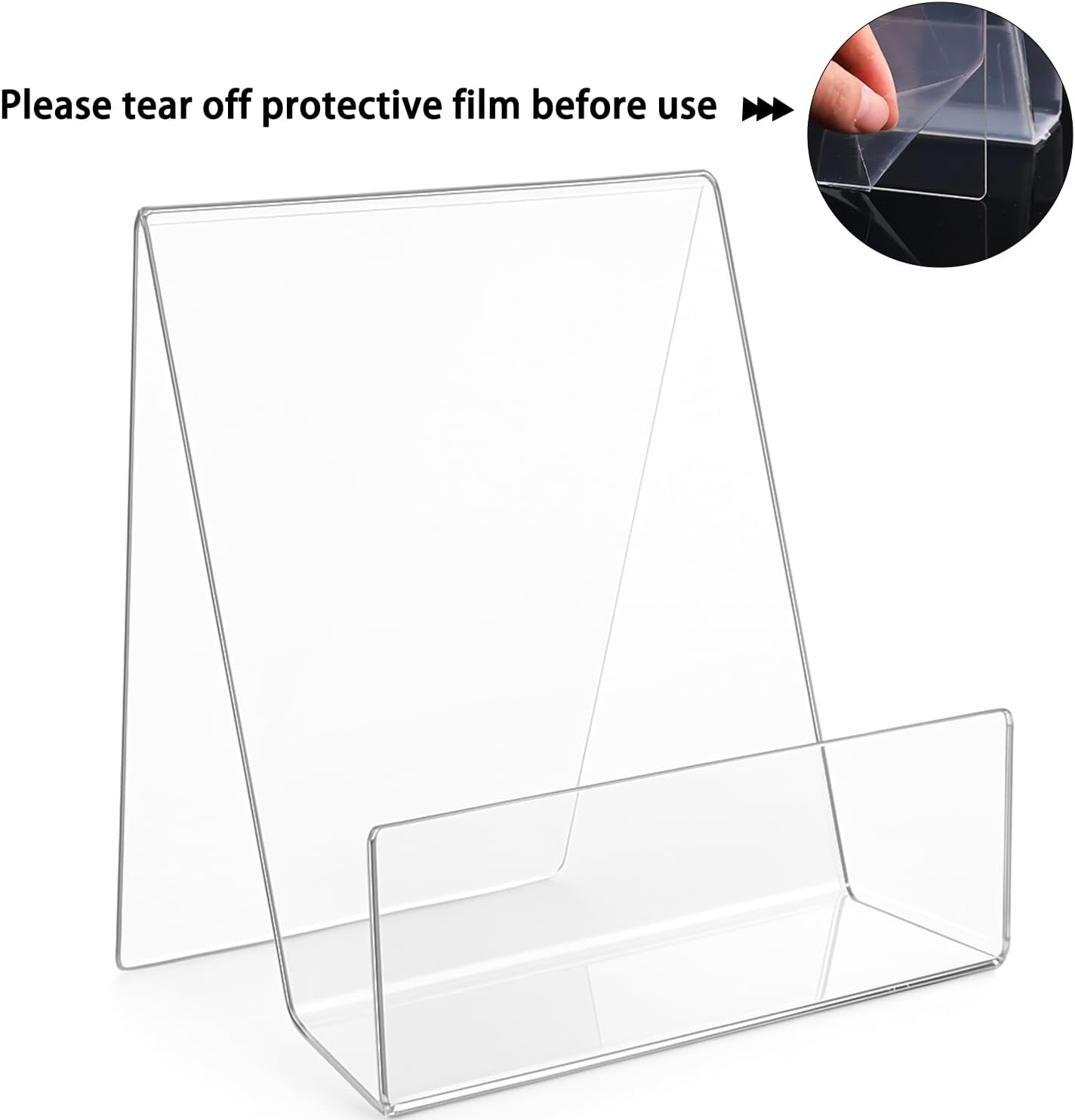 Large Acrylic Book Stand for Display / Shaped Display Stand / Clear / 8 x 8 x 4 / Set of 5