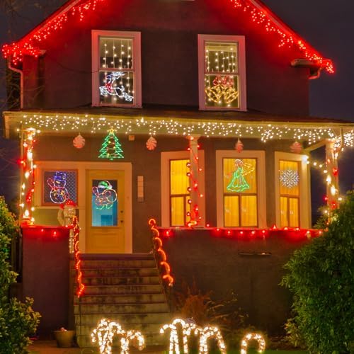 TRWYMZ Christmas Decorations - 16" Christmas Window Silhouette Lights