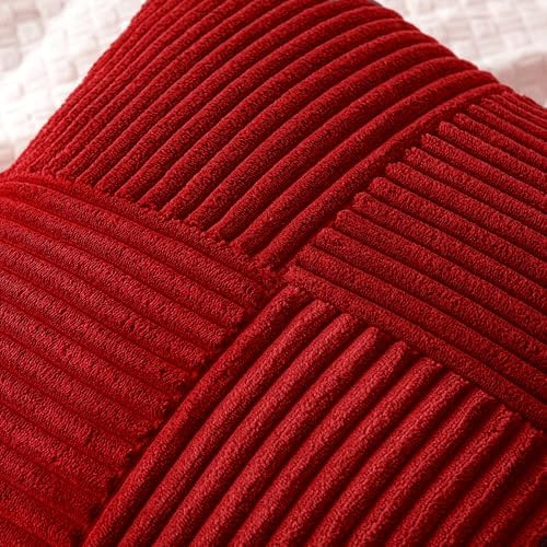 MIULEE Christmas Red Decorative Lumbar Throw Pillow Covers 12x20 in 2 Pack