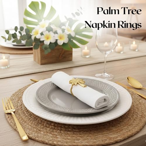 Alpha Living Home Metal Napkin Rings, Gold, Set of 12