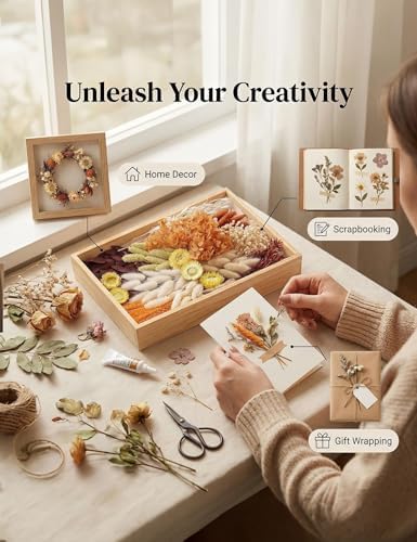DIY Dried Flower Set, Bulk Dried Flowers Bouquet, Dried Flower Vase Arrangement, Autumn Decoration,Dried Flowers with Stems. (Fall)