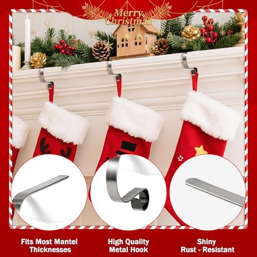 TAROSE Stocking Holders for Mantle,Christmas Home Fireplace Decoration