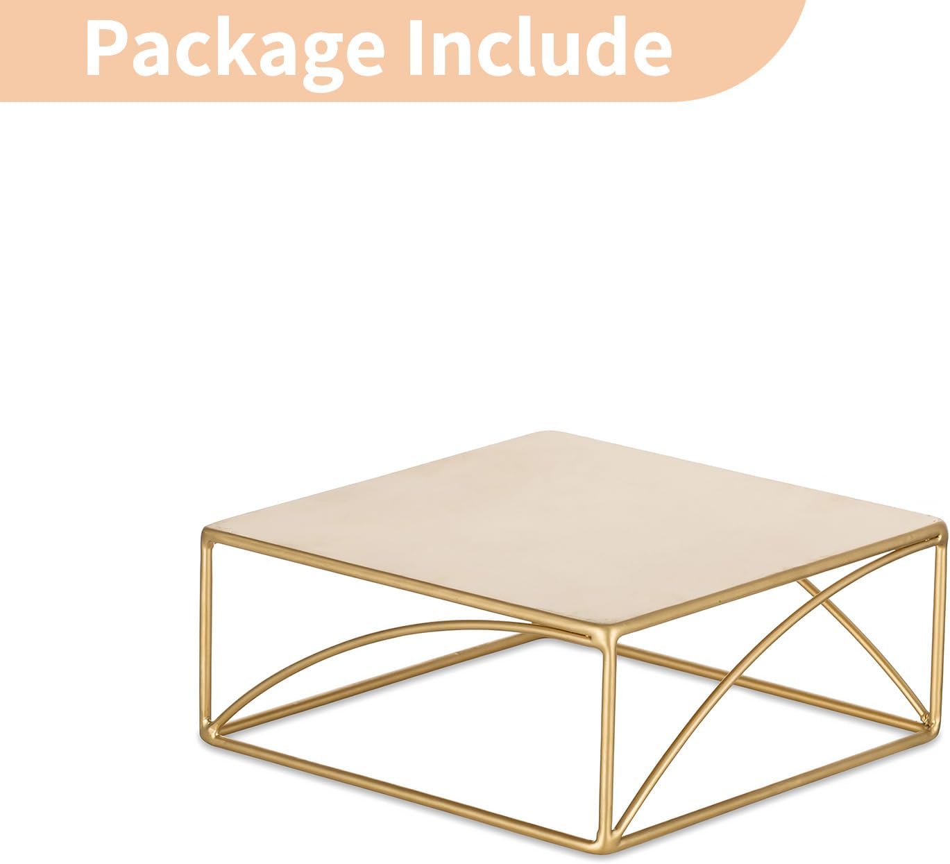 Metal Dessert Pedestal Stands Food Riser candy Display holder / Gold / 8.2 Inch / 8 Inch