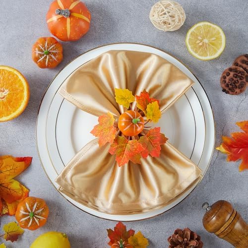 Fall Thanksgiving Pumpkin Napkin Rings Set of 12, Thanksgiving Table Decor