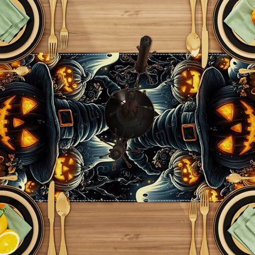 Ghost Pumpkin Table Runner Halloween Decorations for Home Decor