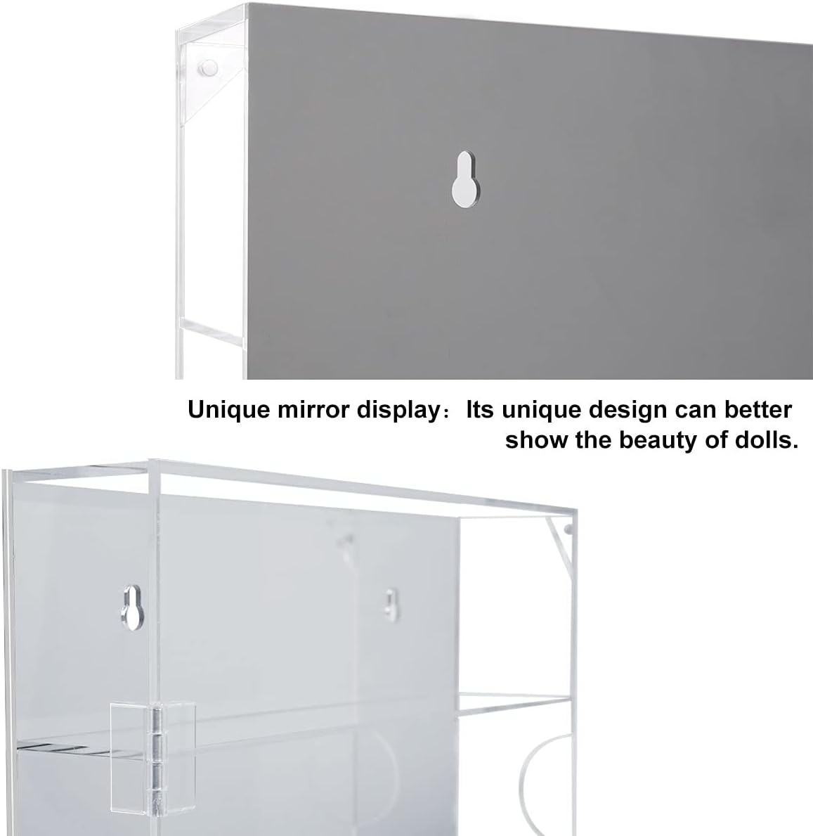 AITEE 4 Tiers Acrylic Display Case with Mirrored Back on Wall or Desktop | 11.77"Lx2.5"Wx13.38"H,4 tiers with mirrored