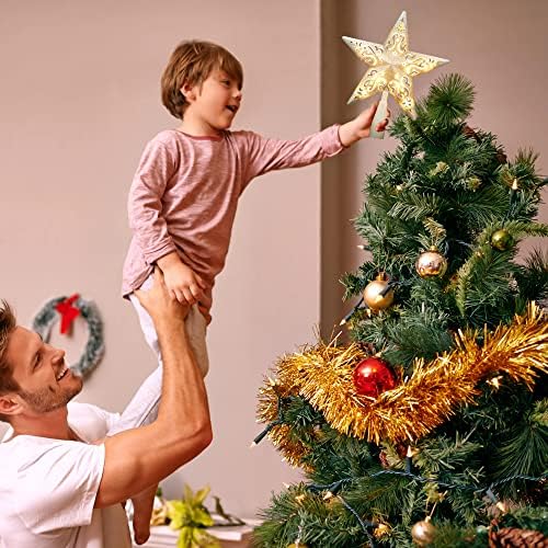 BrizLabs Lighted Christmas Star Tree Topper, 8”with 10 Lights