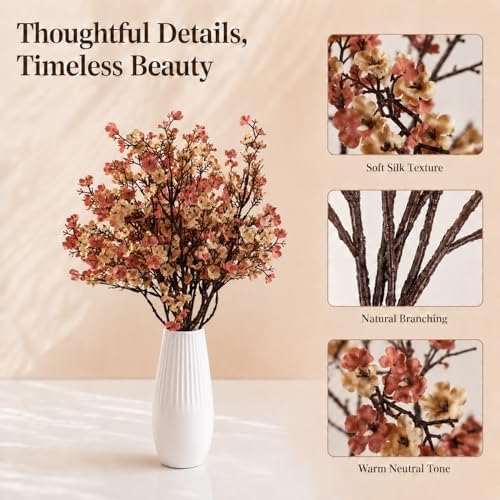 Mandy's 6 Bundles Artificial Beige Brown Baby’s Breath Flowers