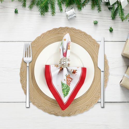Christmas Gingerbread Cotton Cloth Napkins, 18×18 in, Set of 4
