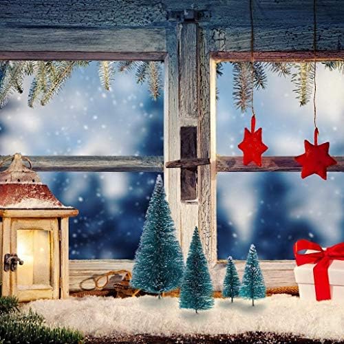 30 Pcs Mini Christmas Trees DIY Xmas Bottle Brush Trees Miniature Sisal Snow Frost Fir Small Artificial Trees Tabletop Trees with Wooden Bases Micro Scenery Landscape Trees for Christmas Party Decor