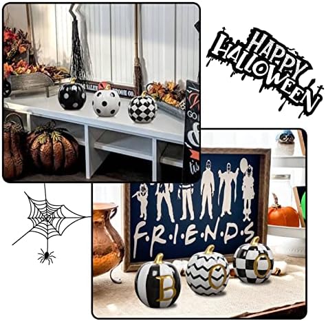 DAZONGE Set of 6 Ceramic Halloween Pumpkins Halloween Decorations Indoor