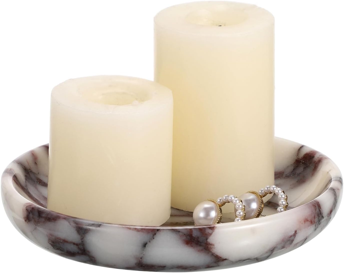 5.5" Marble Jewelry Dish Tray Decorative Key Plate Holder Catch / Small / Calacatta Viola / Natural