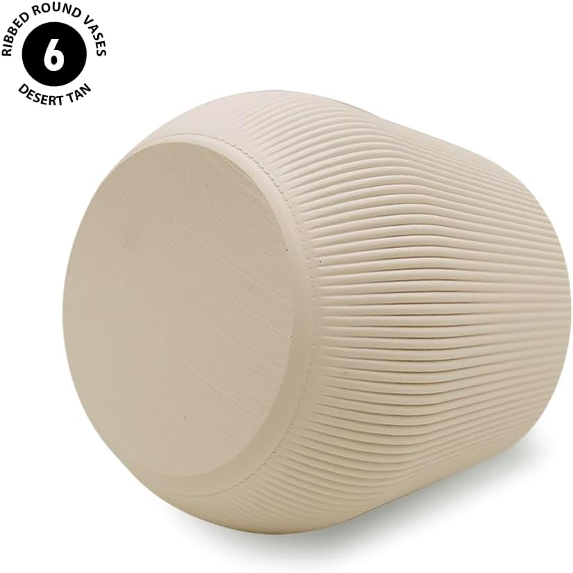 Small Boho Vase / Desert Tan / White