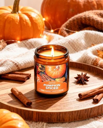 AOOVOO Fall Candles Set - 6 Pack Candles for Home Scented, 42 oz Natural Soy Wax 300 Hour Long Lasting, Fall Fragrance