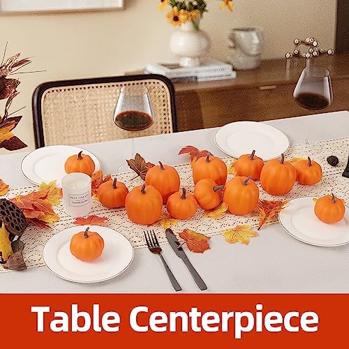 Artgar Orange Artificial Pumpkins, Harvest Decor Foam Pumpkin 8 PCS Set