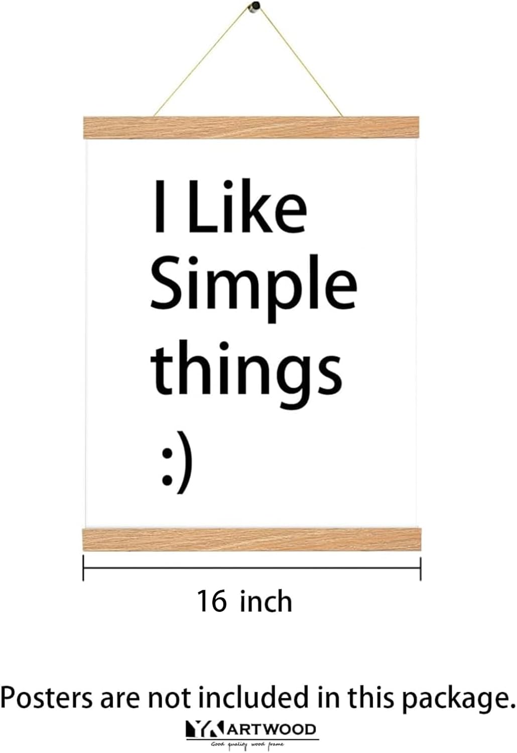 4 Pack Magnetic Poster Hanger Frame 16 inch Black- 16x24 16x22 16x20 Poster Frame for Wall Art Pictures Photos Prints