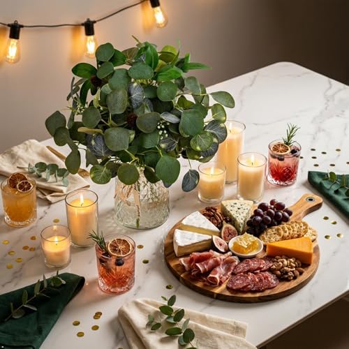 Artificial Eucalyptus Stem, 4Pk 16" Faux Greenery Bouquet with Berry