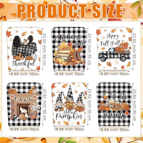 6 Pcs Fall Chair Covers, Classic Pumpkin Dining Chair Slipcovers
