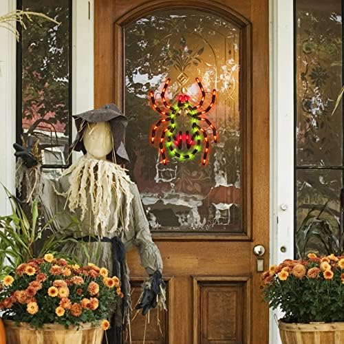LAMPHOME 12.8'' Halloween Decorations Window Silhouette Holiday Displays, Lighted Spider for Party Home Indoor Tabletop Halloween Ornamet (Halloween Spider)
