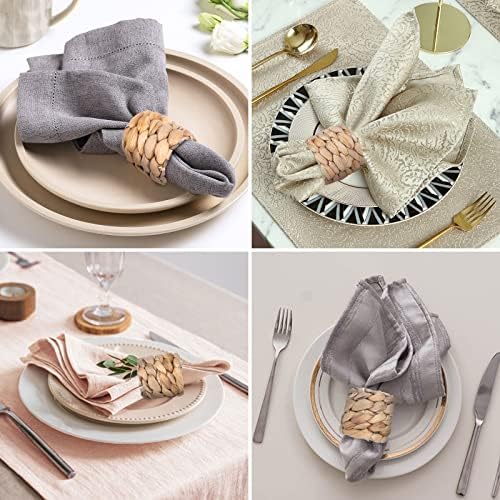 Farmhouse Rustic Napkin Rings Set of 12, Fall Thanksgiving Table Decor