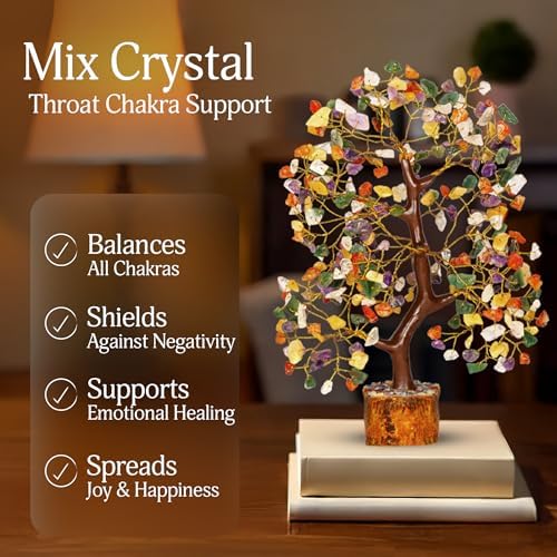 YATSKIA Mix Chakra Crystal Tree | Chakra Tree of Life | Spiritual Gifts | Crystals and Gemstones | Birthday Gifts for