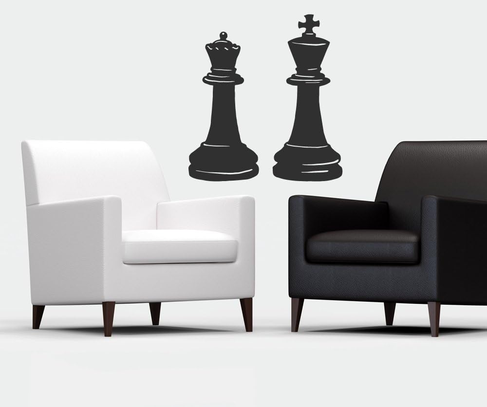 King and Queen Chess Pieces Wall Decal OS_MB666A Removable