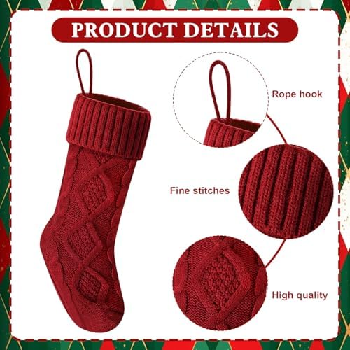 Christmas Stockings 18 Inches,Knitted Socks Christmas Decoration
