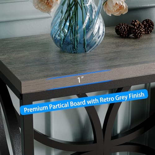 GiftGo Narrow Sofa Table 47.2 Inch, Industrial Sofa Table Behind Couch, Vintage Entry Console Table with Storage for