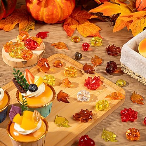 240Pcs Fall Vase Filler Decor for Thanksgiving and Halloween