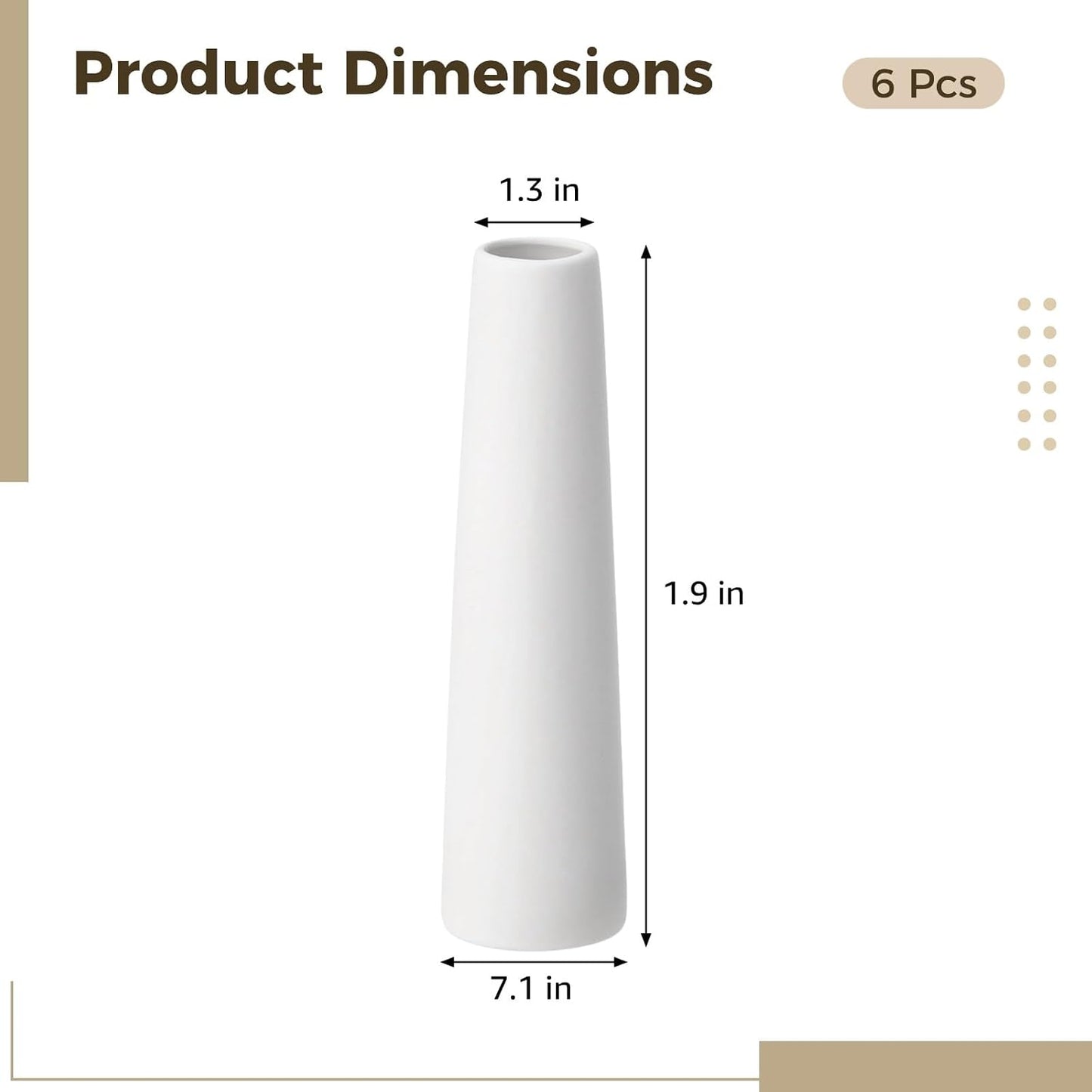 Ceramic Vase Set / White / Set of 6