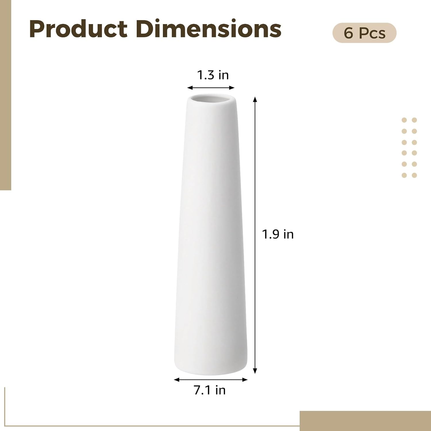 Ceramic Vase Set / White / Set of 6