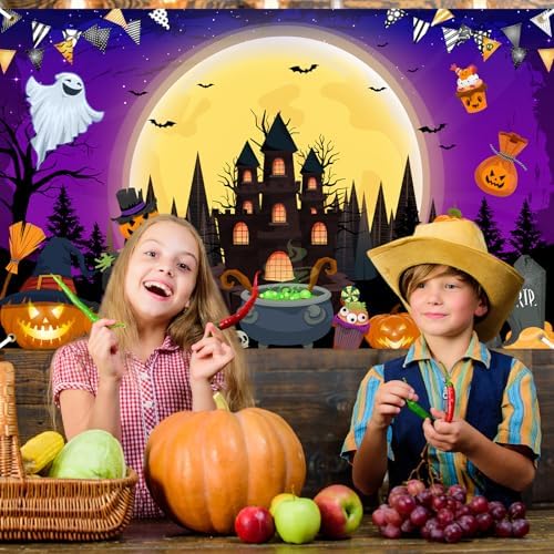 Halloween Banner 6 x 3.6 ft Happy Halloween Backdrop Trick or Treat