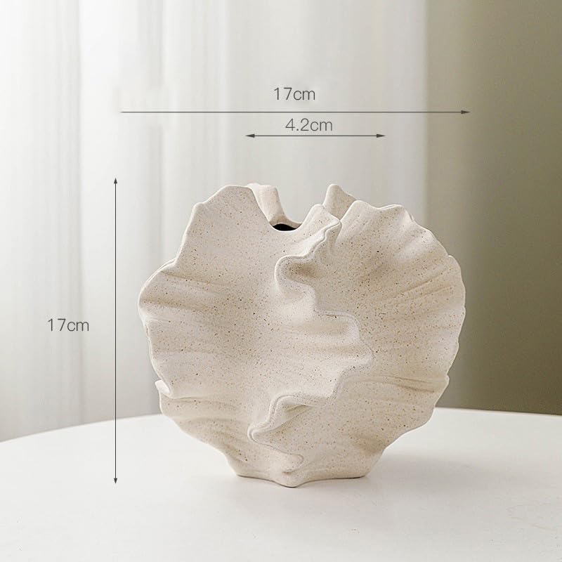 Modern Art Ceramic Coral Flower Vase Home and Office Decoration Sculpture Work Bohemian / White