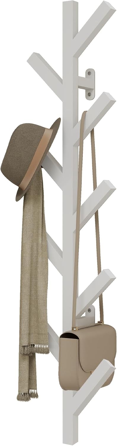 Vlush Wall Mounted Metal Coat Rack with 9 Hooks Modern Minimalist Coat Racks, Upright hat rack for wall for Hanging