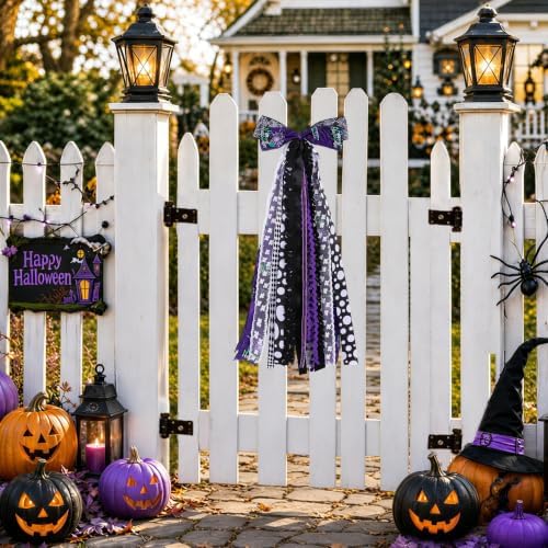 Halloween Bows for Wreaths, Halloween Tree Topper Bow for Front Door Decor