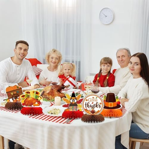 10 Pcs Thanksgiving Honeycomb Centerpieces, Fall Table Decorations