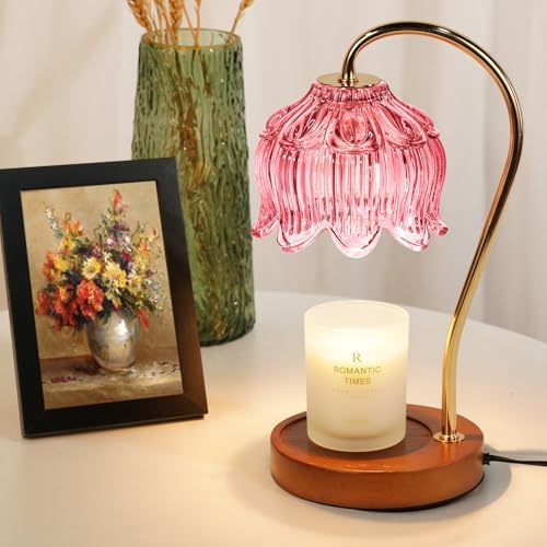 Funistree Flower Candle Warmer Lamp with Timer, Dimmable Candle Lamp Warmer, Christmas Birthday Gifts for Women Mom