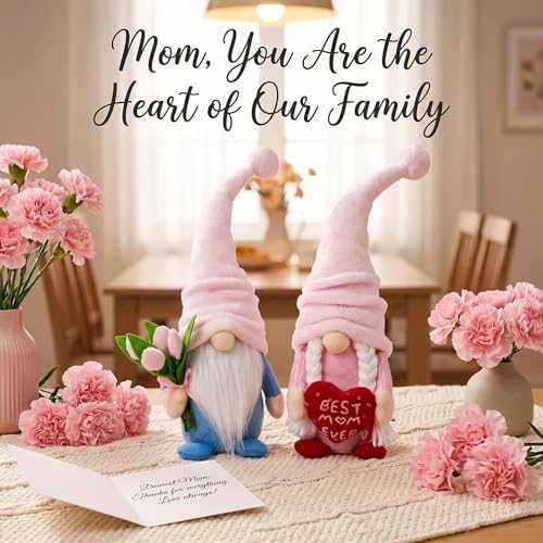 Lovinland Mothers Day Decorations - Gnomes Decor for Mother's - Gifts for Mom Who Have Everything for Christmas, Birthday - Valentines Day Gifts for Mama & Father from Daughter, Son