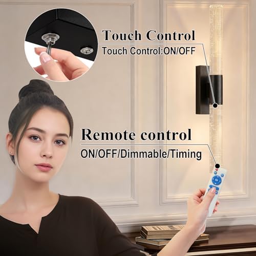 camuucci Battery Operated Wall Sconces Set of 2, Rechargeable Wall Lights