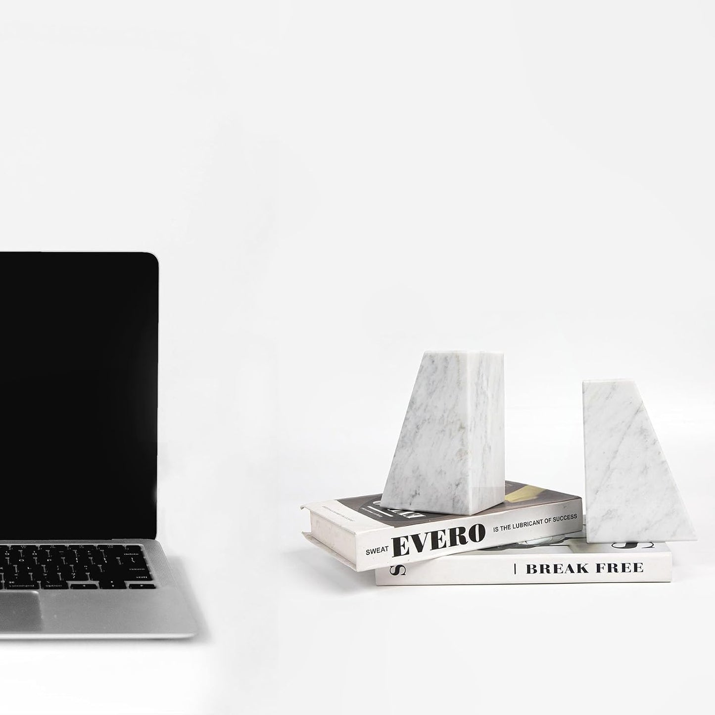 Marble Bookends / Stone Bookends Decorative / 3.9 x 3 x 6 / Carrara White
