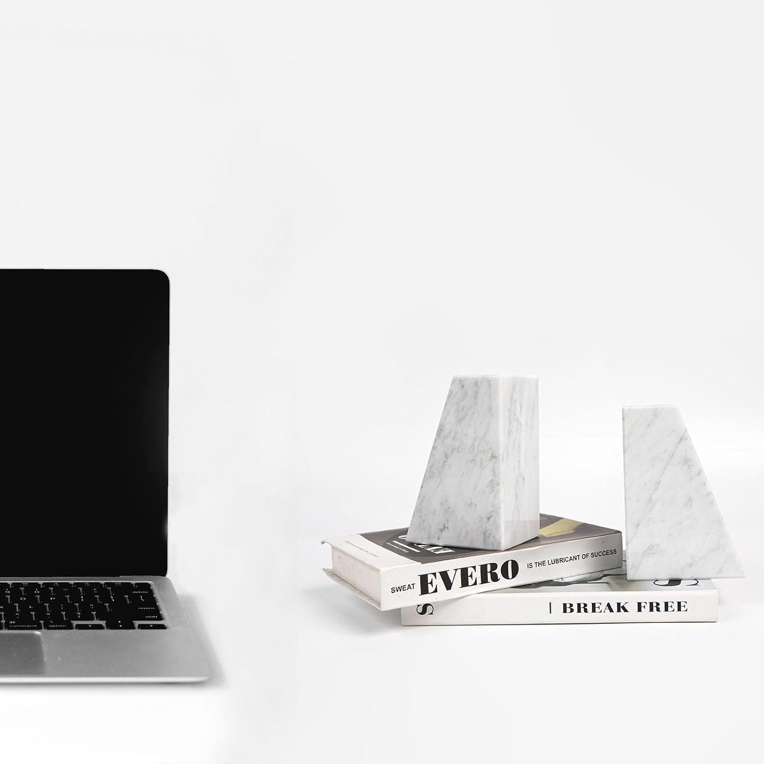 Marble Bookends / Stone Bookends Decorative / 3.9 x 3 x 6 / Carrara White
