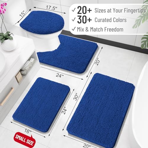OLANLY Toilet Rugs U-Shaped 24x24, Soft Absorbent Chenille Contour Rugs