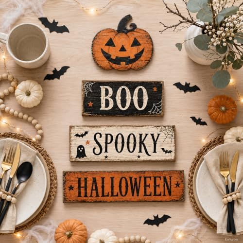 Halloween Pumpkin Decor Indoor, Halloween Table Decorations for Home