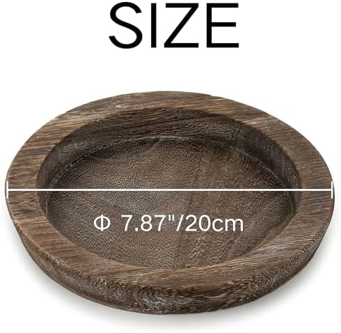 Hanobe Round Wood Candle Holder Trays, Small Coffee Table Centerpiece, 7.8"